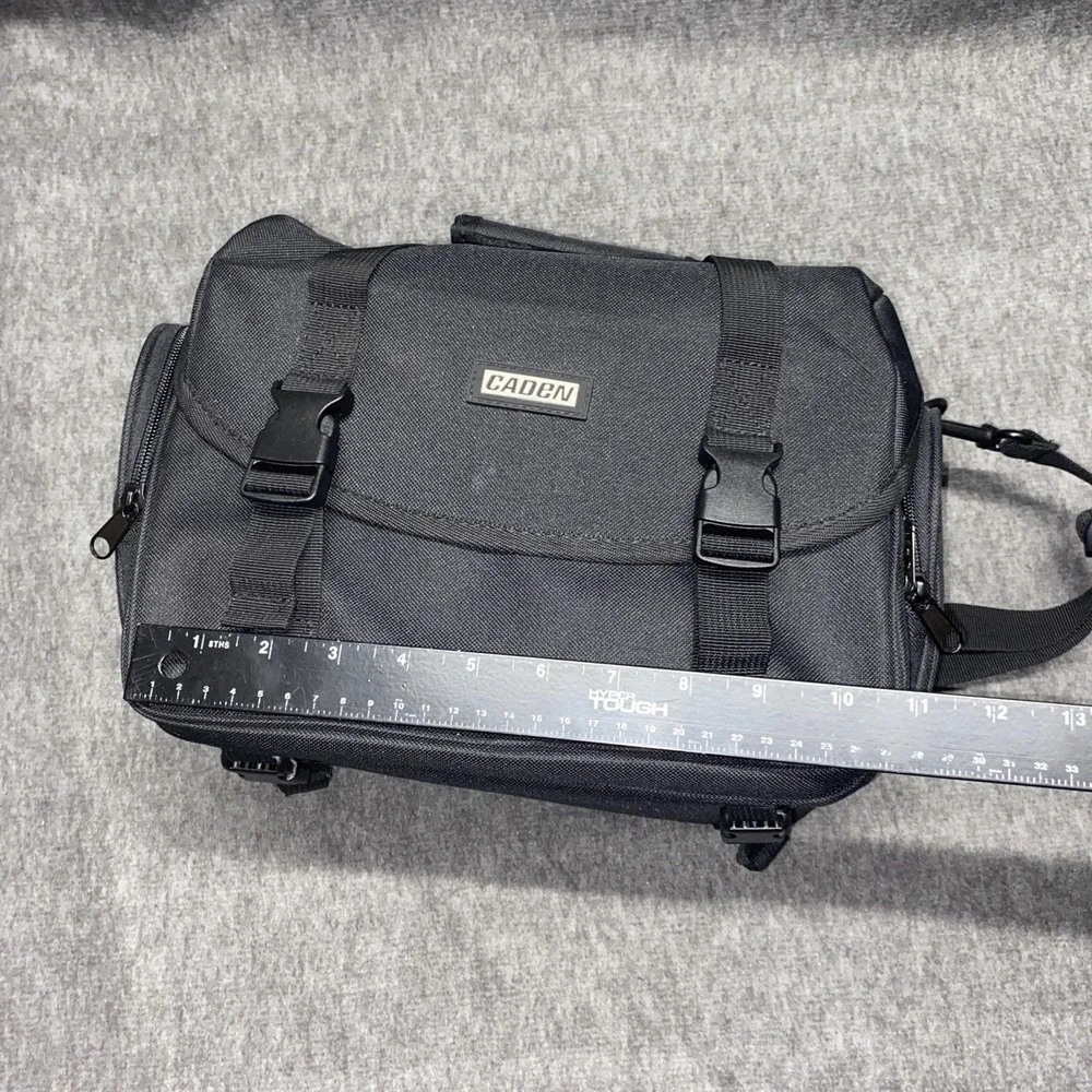 CADeN‎ Camera Bag Case Shoulder Strap Large Black Red Pockets Nikon Canon Sony